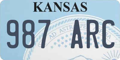 KS license plate 987ARC