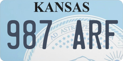 KS license plate 987ARF