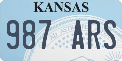 KS license plate 987ARS