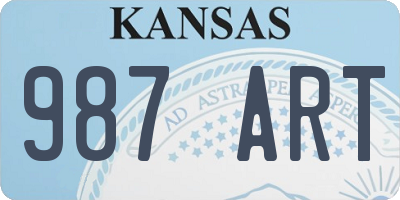 KS license plate 987ART