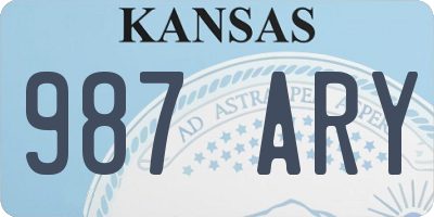 KS license plate 987ARY