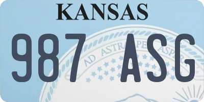 KS license plate 987ASG