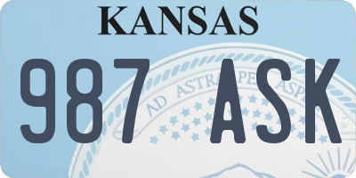 KS license plate 987ASK