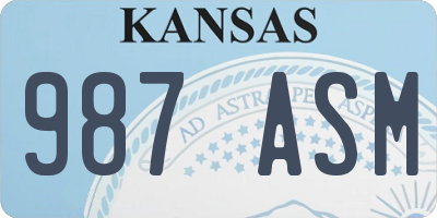KS license plate 987ASM
