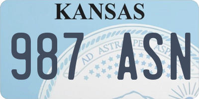 KS license plate 987ASN
