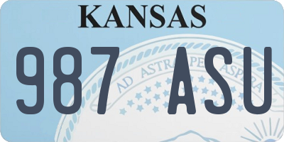 KS license plate 987ASU