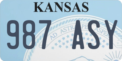 KS license plate 987ASY
