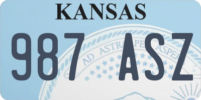 KS license plate 987ASZ