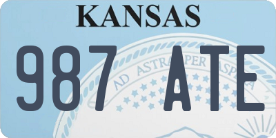 KS license plate 987ATE