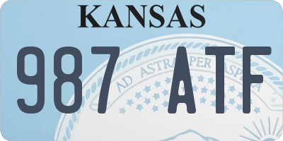 KS license plate 987ATF