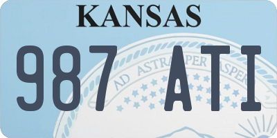 KS license plate 987ATI