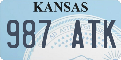 KS license plate 987ATK