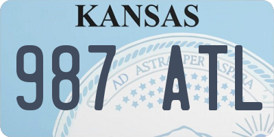 KS license plate 987ATL