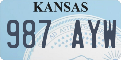 KS license plate 987AYW