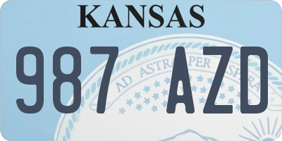 KS license plate 987AZD