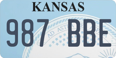 KS license plate 987BBE