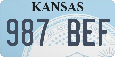 KS license plate 987BEF