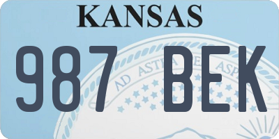 KS license plate 987BEK