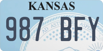 KS license plate 987BFY