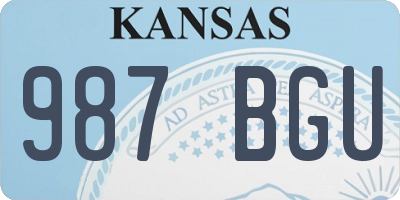 KS license plate 987BGU