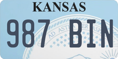 KS license plate 987BIN