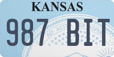 KS license plate 987BIT