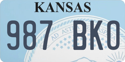 KS license plate 987BKO