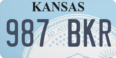 KS license plate 987BKR
