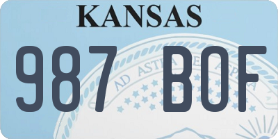 KS license plate 987BOF