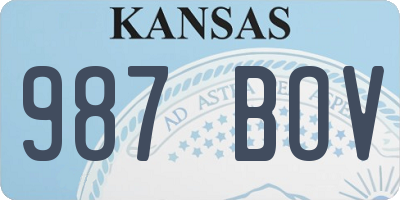 KS license plate 987BOV