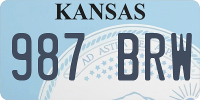 KS license plate 987BRW