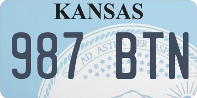 KS license plate 987BTN