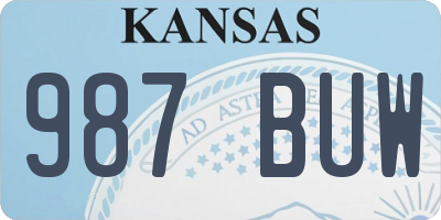 KS license plate 987BUW