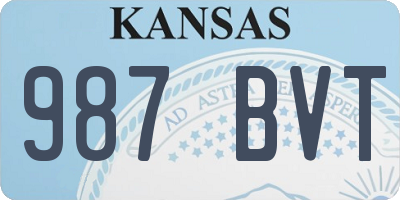 KS license plate 987BVT