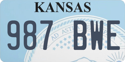 KS license plate 987BWE