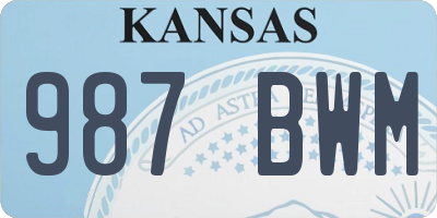 KS license plate 987BWM