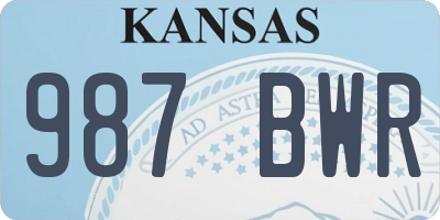 KS license plate 987BWR