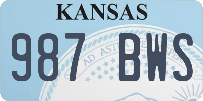 KS license plate 987BWS
