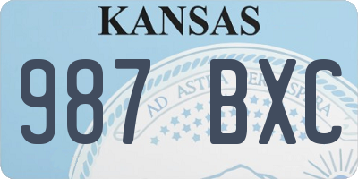 KS license plate 987BXC