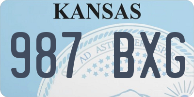 KS license plate 987BXG