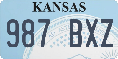 KS license plate 987BXZ
