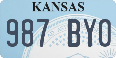 KS license plate 987BYO