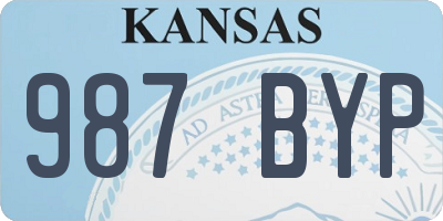 KS license plate 987BYP