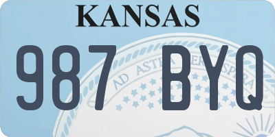KS license plate 987BYQ