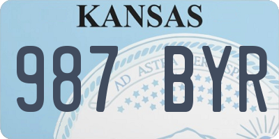 KS license plate 987BYR
