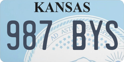 KS license plate 987BYS