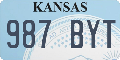 KS license plate 987BYT