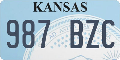 KS license plate 987BZC