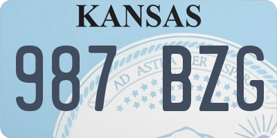 KS license plate 987BZG