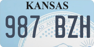KS license plate 987BZH